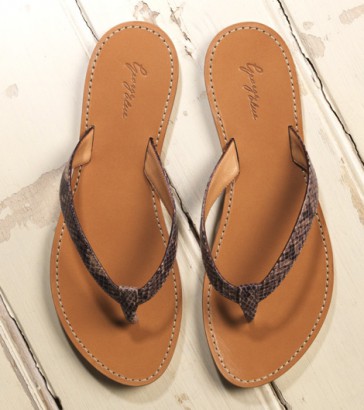 GeorgeBlue snakeskin embossed leather sandals (USD270)