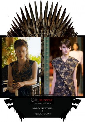 Margaery Tyrell in season 4 episode 3 vs Kenzo Fall/Winter 2013 collection 
