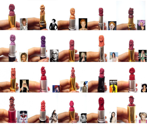 Your favourite celebrities sculpted out of lipstick!