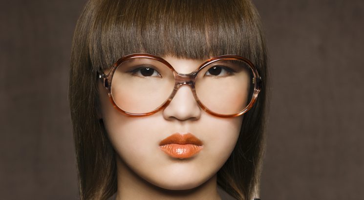 Adopt a bold lip look to complement bold frames